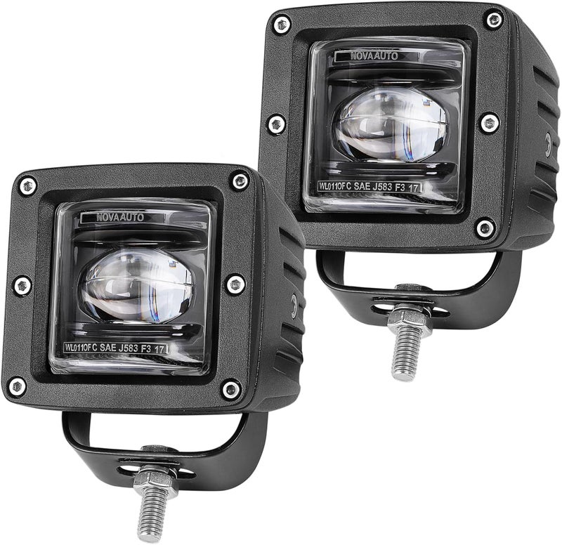 OFFROADTOWN LED Pods, 2pcs 3'' SAE Fog Lights Off road Driving lights Waterproof Square LED Cubes Work Light for Truck Motorcycle ATV UTV Boat - Image 1